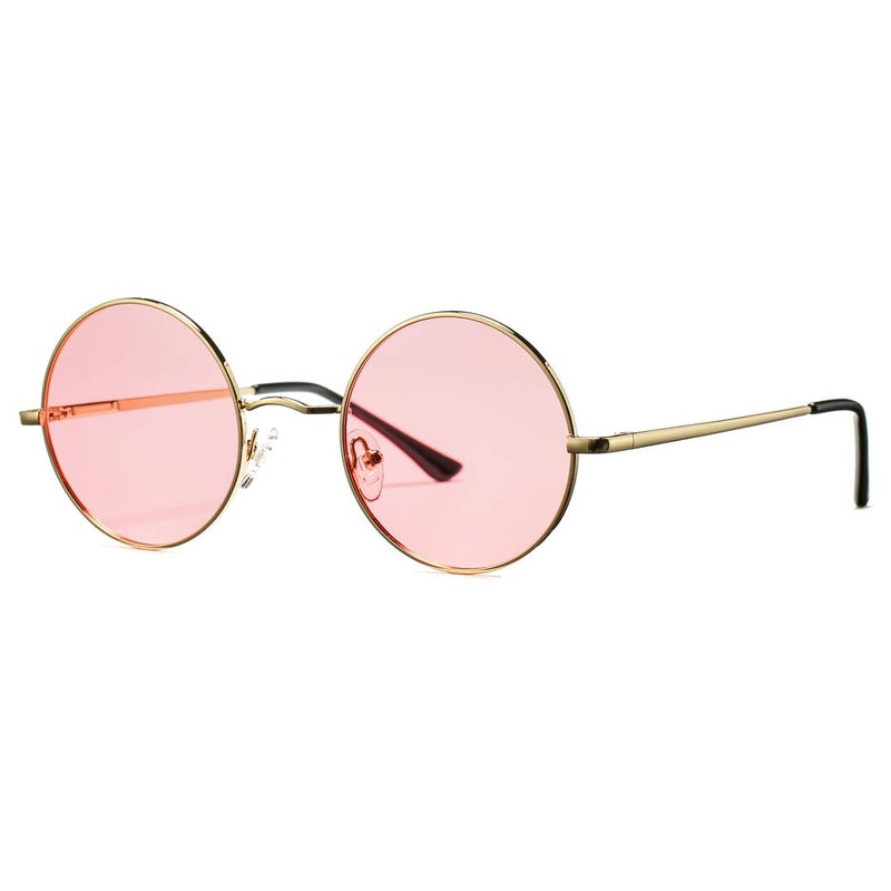 COASION Retro Small Round Polarized Sunglasses for Women Men Circle UV400 Sun Glasses (Gold Frame/Grey Lens) - Image 2